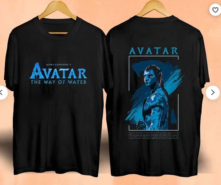 Avatar The Way of Water Double Sided Graphic T-Shirt, Pandora Sci-Fi Movie Print, Unisex Tee, Fantasy Film Fan Streetwear Top