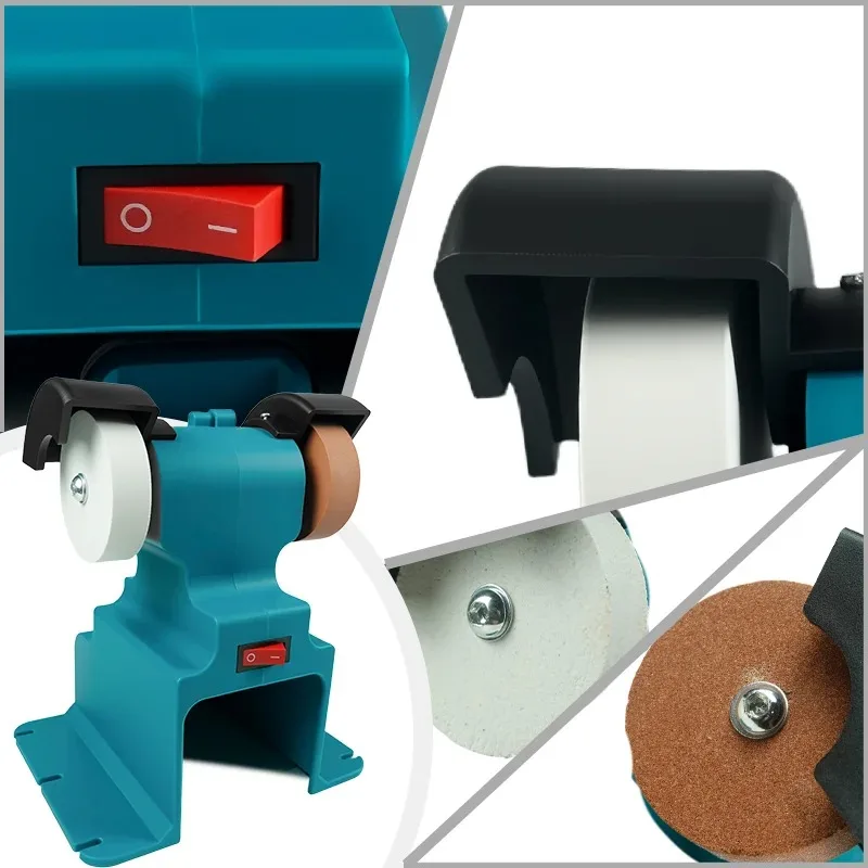 200W Cordless Electric Bench Grinder For Makita 18V Battery Pin ﻿Double Grinder Polishing Grinding Stone Knife