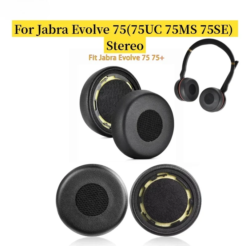 Headphone Earpads for Jabra Evolve 75(75UC 75MS 75SE) Stereo Headphones Replacement Ear Pads Cover Cushions Pillow Repair Parts