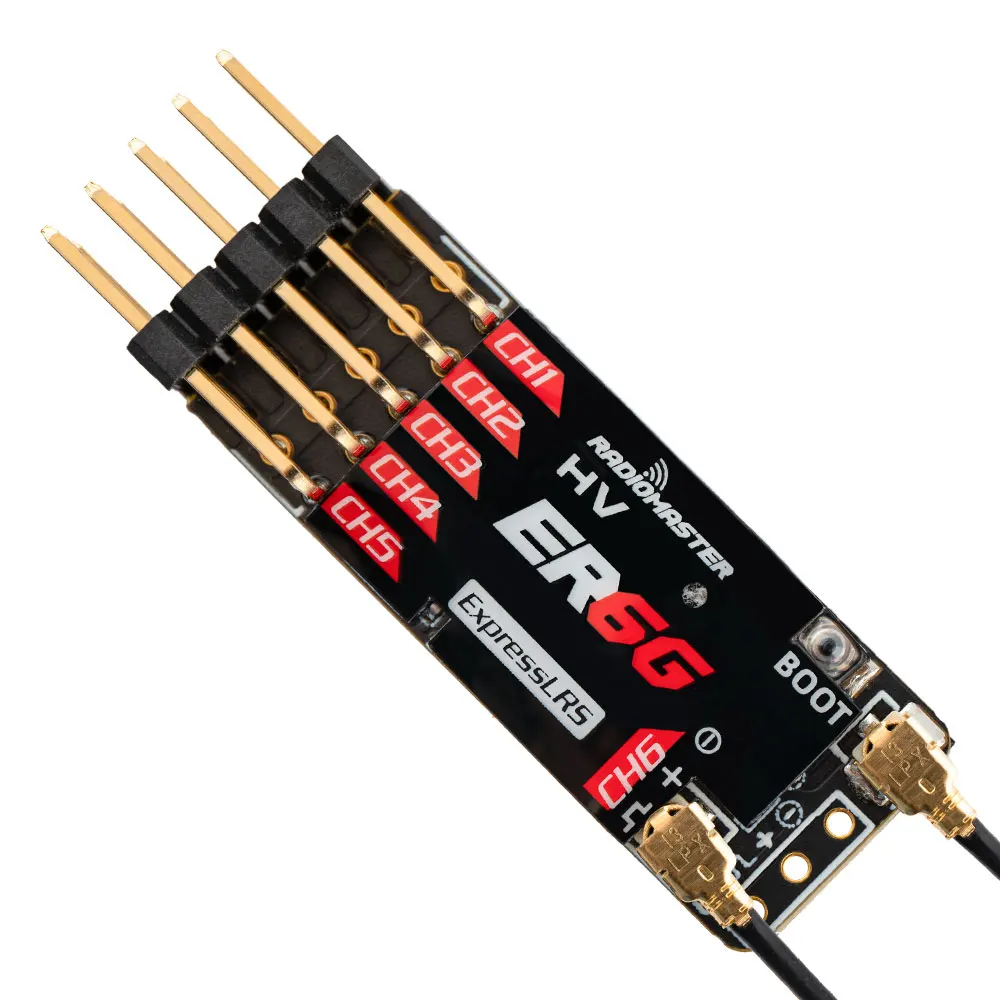 Radiomaster ER4 4CH/ER6 ER6G ER6GV 2.4G 6CH/ER8 ER8G ER8GV 8CH PWM Receiver CRSF ExpressLRS 2.4Ghz 100mw for Aircraft Boat Car image 3