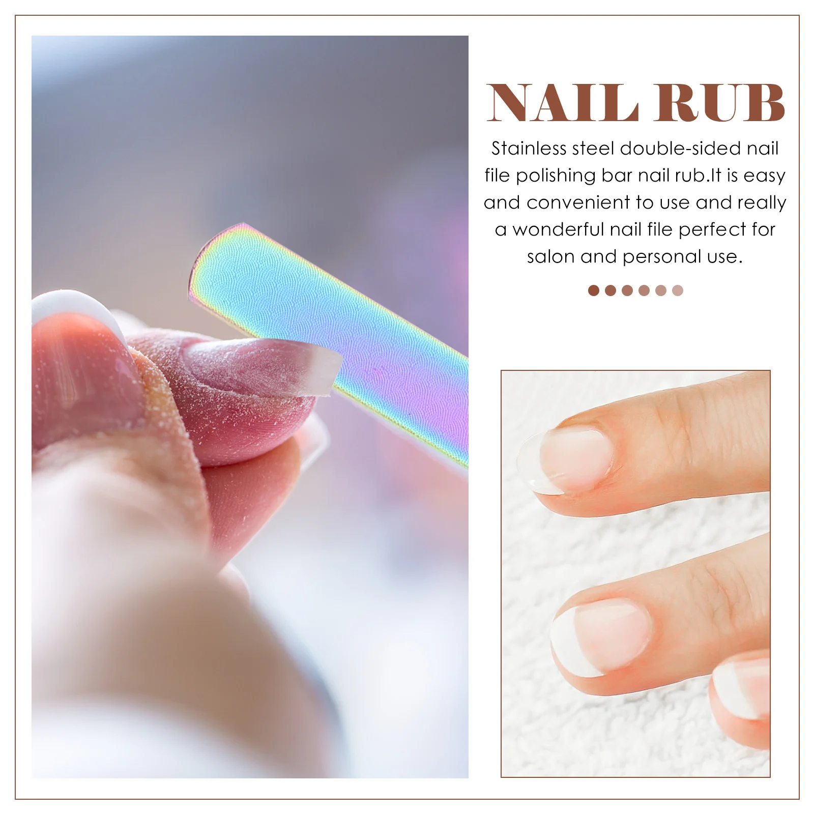 

Nail Art File Professional Manicure Tool Nail Polishing Grinding Strip Stainless Steel Double-Sided Fingernail File