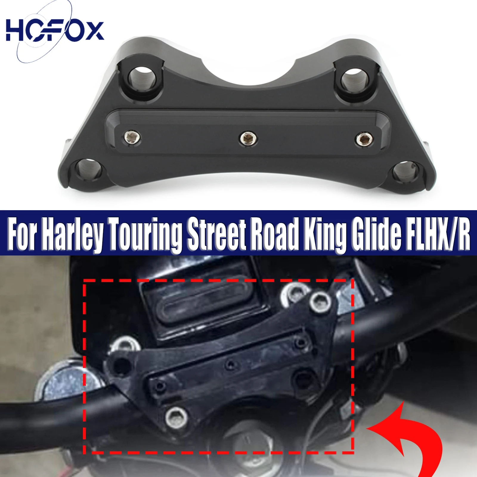 

For Harley Touring Street Road King Glide FLHX/R Handlebar Riser Top Clamp