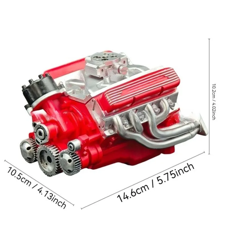 V8 Engine Model Resin Craft Ornament Overhead Valve Engine Desktop Decoration Kit