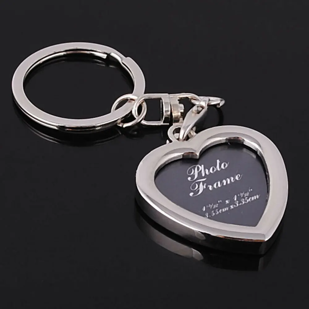 

Metal Alloy Insert Personalised Picture Photo Frame Heart Square Apple Shaped Key Ring Keychain Fob Love Crafty Gift