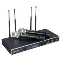 Debra Audio Professional TD-220 Stage Karaoke KTV Dual Channel Wireless Microphone System 150M Range UHF True Diversity Metal