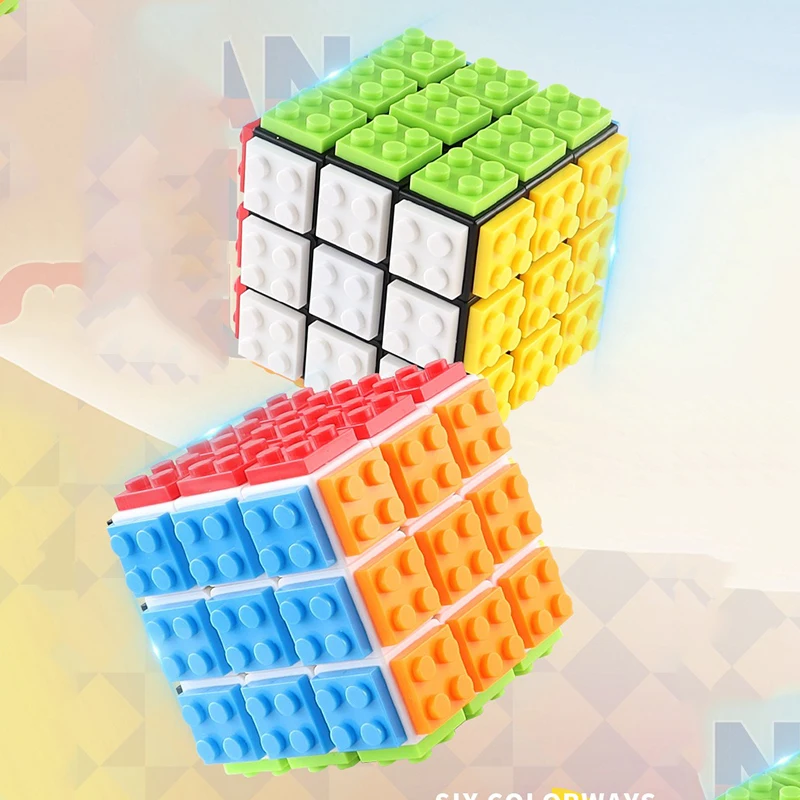 ビルディングブロック 3Dマジックパズルキューブ 3x3x3 DIY フィジェットトイ ブロック ストレス解消感覚玩具 ADHD教育ゲーム 子供 大人向け