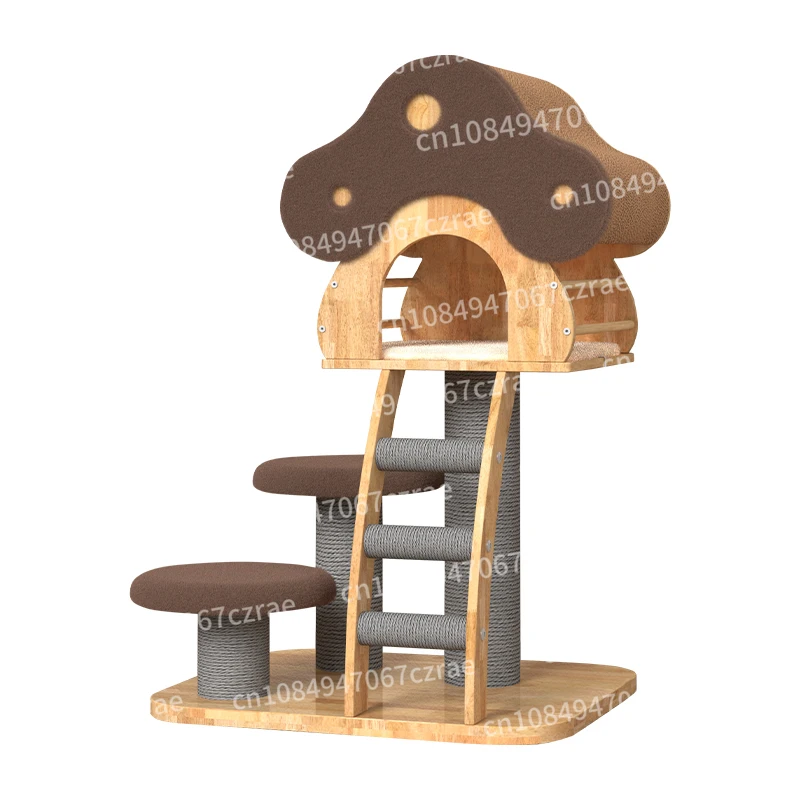 Solid wood cat climbing frame, small integrated small apartment does not take up space cat house