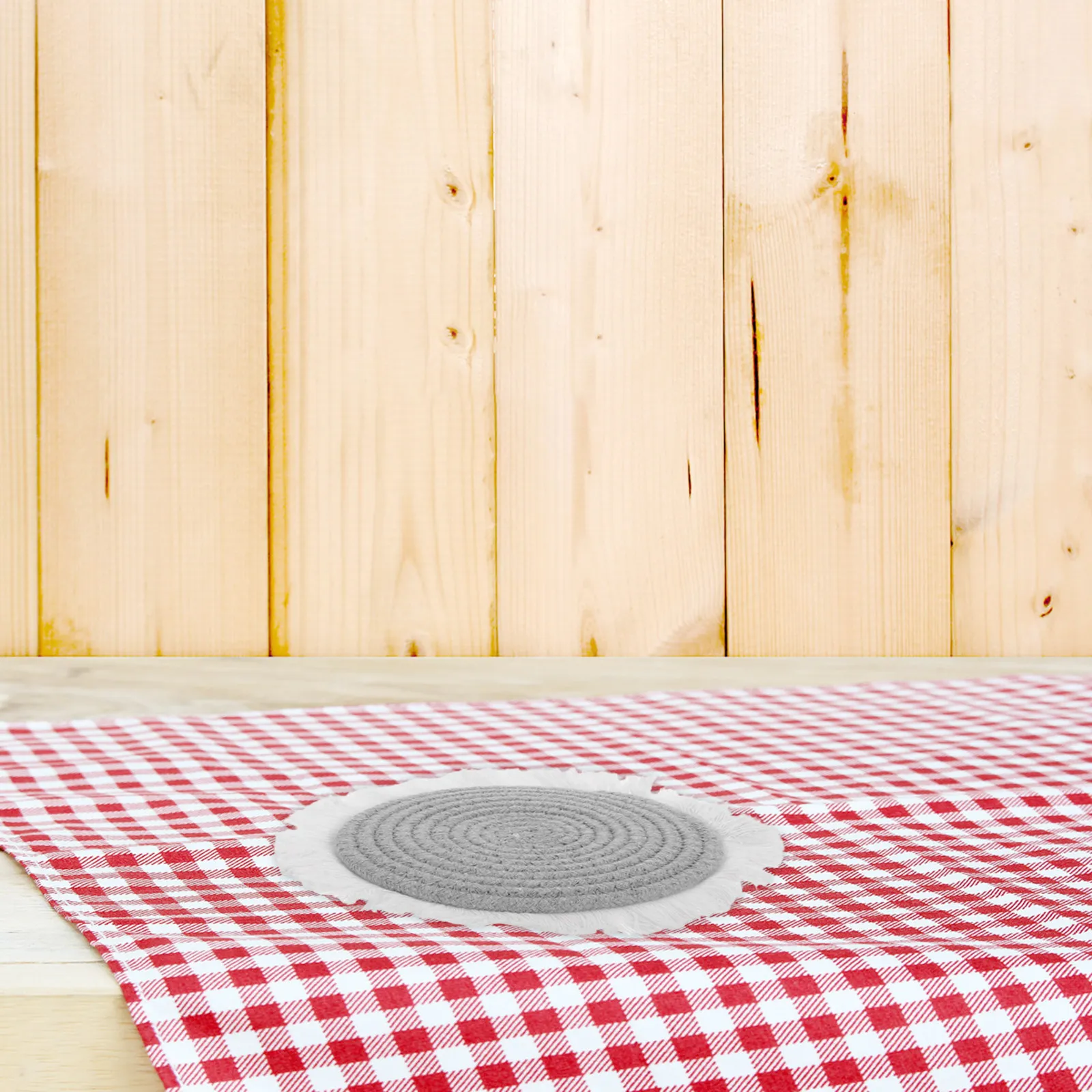 Cotton Rope Tassel Placemat Nordic Style Round Coasters Heat Resistant Pot Holders Table Protection Woven Home Kitchen