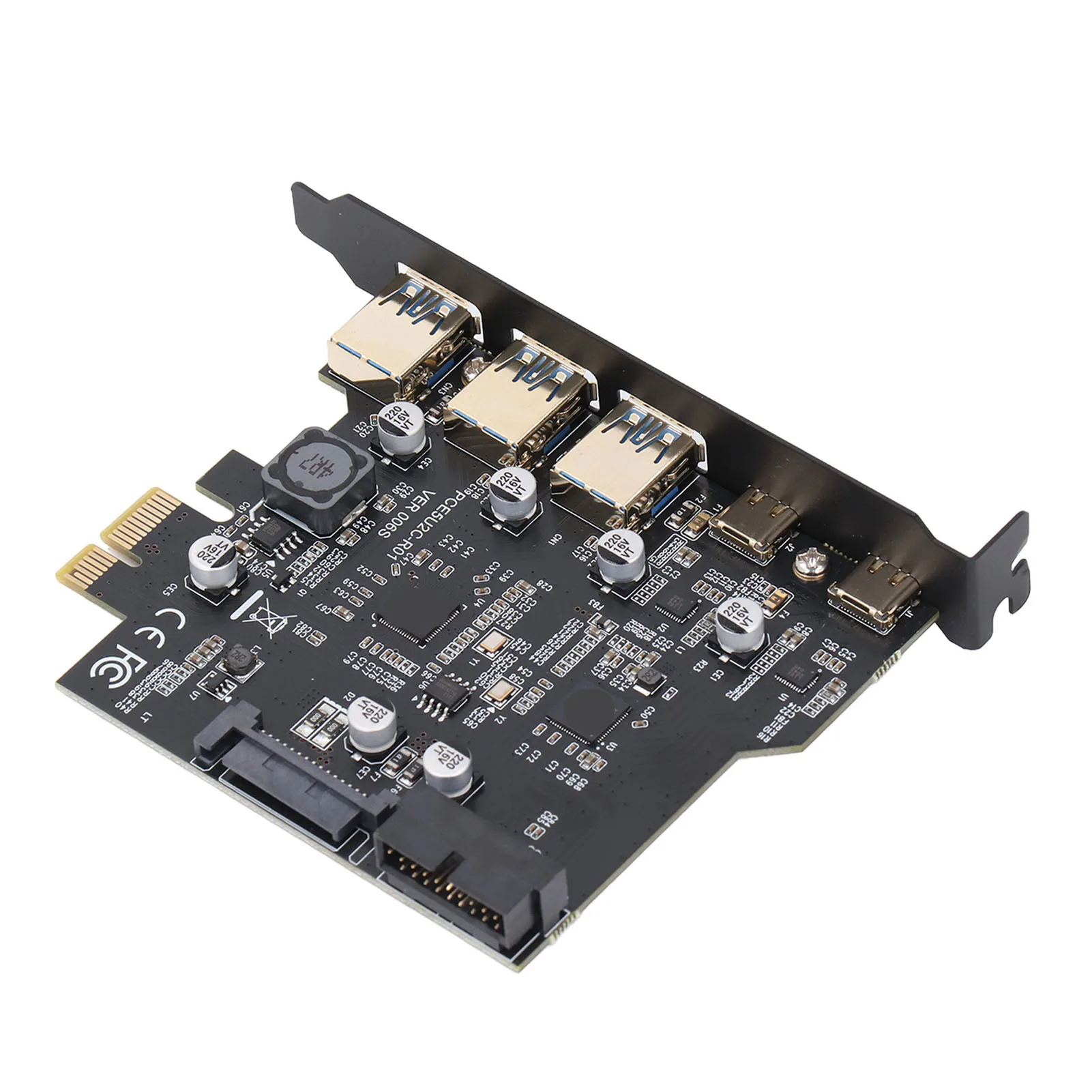 Scheda PCIe a USB 3.2 Gen 1 5Gbps 3 USB Tipo A 2 USB Tipo C Scheda di espansione PCI Express a 5 porte per PC desktop Windows Linux OS X