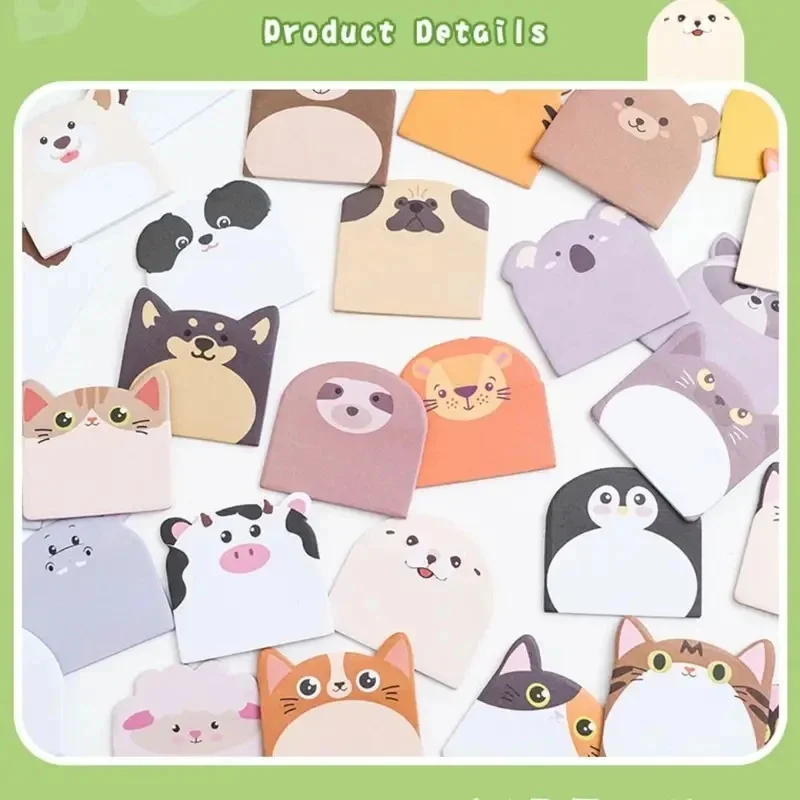 240PCS Notebook Planner Cartoon Sticky Notes Dog Cat Animal Shaped Memo Pad Writing Pads Self-Adhesive Notepad School Supplies