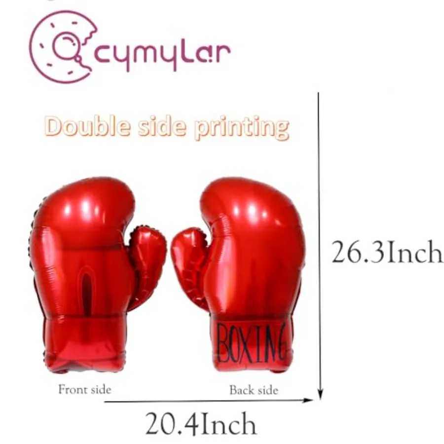 Décorations de fête d'anniversaire de boxe, gants de boxe rouges et noirs, ballons en aluminium, fournitures de fête, ballons boxer pour garçons et hommes, naissance