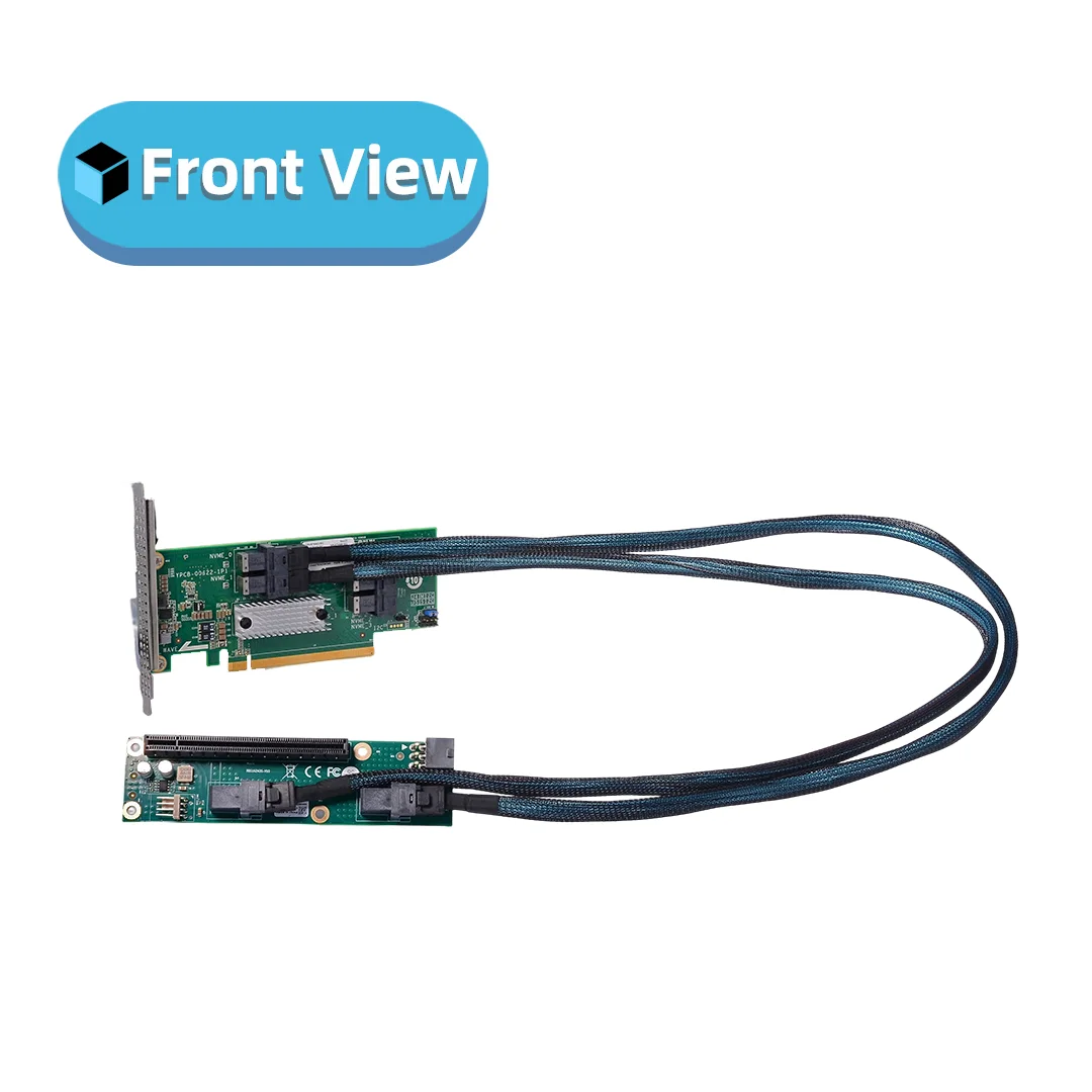 PCI-E 3.0 Adapter Card + Riser Cable X4 X8 1-to-2 1-to-4 for EGPU Game Graphics Card GPU External Expansion Extension Baseplate