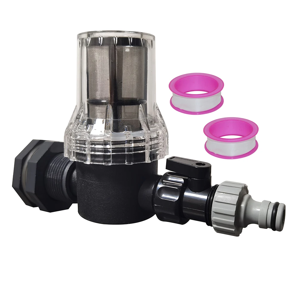 1 Set 4 Pcs IBC 1000L water tank outlet pipe joint nipple valve set valve joint 80 mesh filter PTFE Tape Garden irrigation