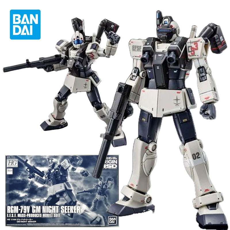 

Bandai Model Kit HG RGM-79V GM Night Seeker Anime Action Figures Collection Gunpla Mobile Suit Toys for Boys Gifts