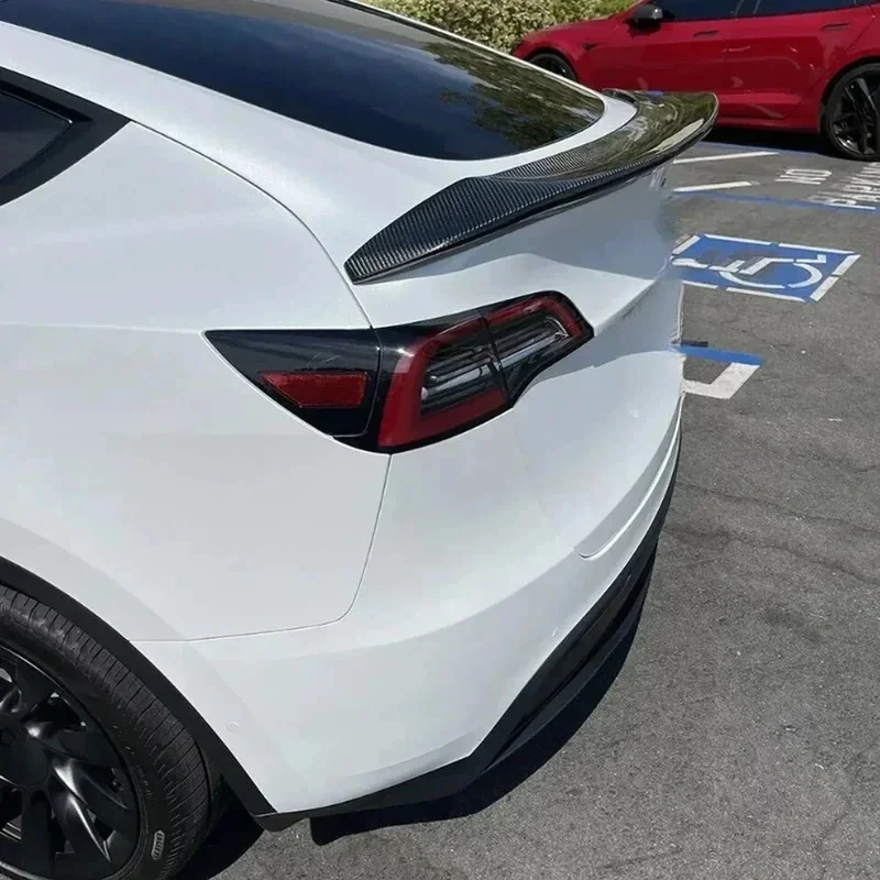 High Quality V Style Carbon Fiber Look Rear Trunk Lid Spoiler Auto Mod Parts 5