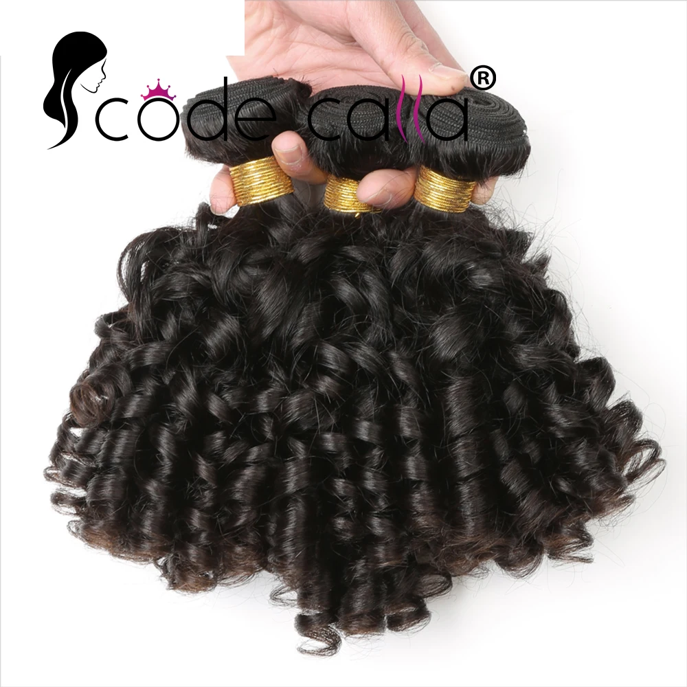 Bundles brésiliens de cheveux bouclés noirs naturels, extension de cheveux Remy, 100% cheveux humains, 2 faisceaux, 3/4 faisceaux