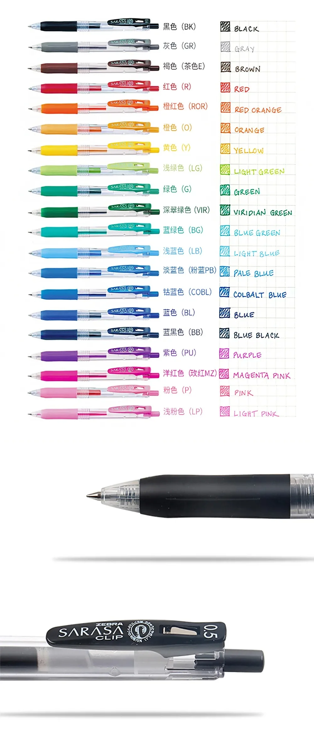 1 stücke Japan ZEBRA SARASA Gel Stift JJ15 0,5mm Farbe Große Kapazität Schnell Trocknend für Schreiben Kawaii Schule Schreibwaren kunst Liefert – Detail 2