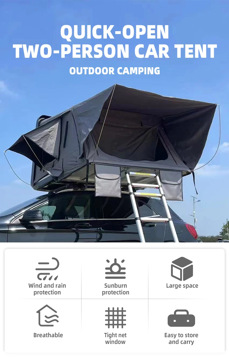 High Quality Camping Tent Odm & Oem Z Fold Roof Top Car Shade Roof Top Tent Hard Shell Suv Roof Tent With Awning