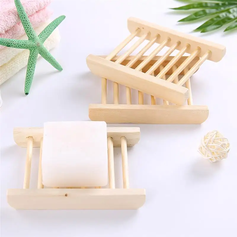 

10pcs Soap Wooden Tray Countertop Soap Storage Tray Washbasin Wooden Bathroom Soap Drain Holder Draining Tray Decorative NEW