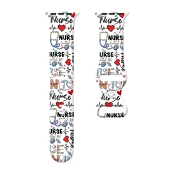 Nurses' Day Printed Strap for Apple Watch 11 10 9 8 Silicone Band Replaceable Bracelet for iWatch 46mm 44mm 42mm 41mm Watchband