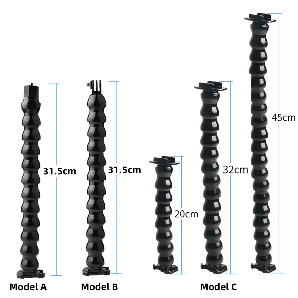 Flexible Gooseneck Mount Holder Monopod with Clamp for Gopro Hero DJI OSMO SJcam Action Cameras Mobile Phones