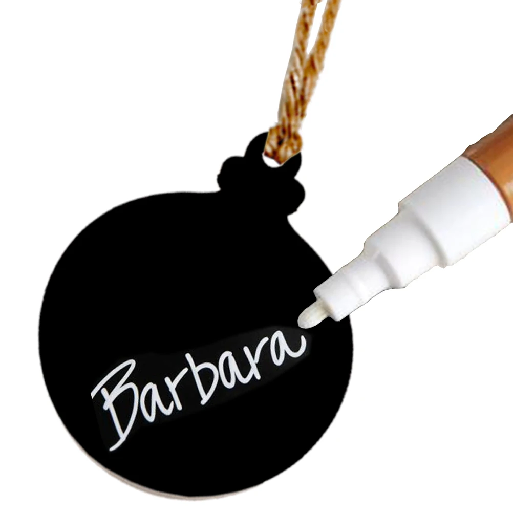 

10 PCS Christmas Ball Pendant Wedding Blackboard Mini Chalkboard Double Sided Wooden Bamboo Oval Child