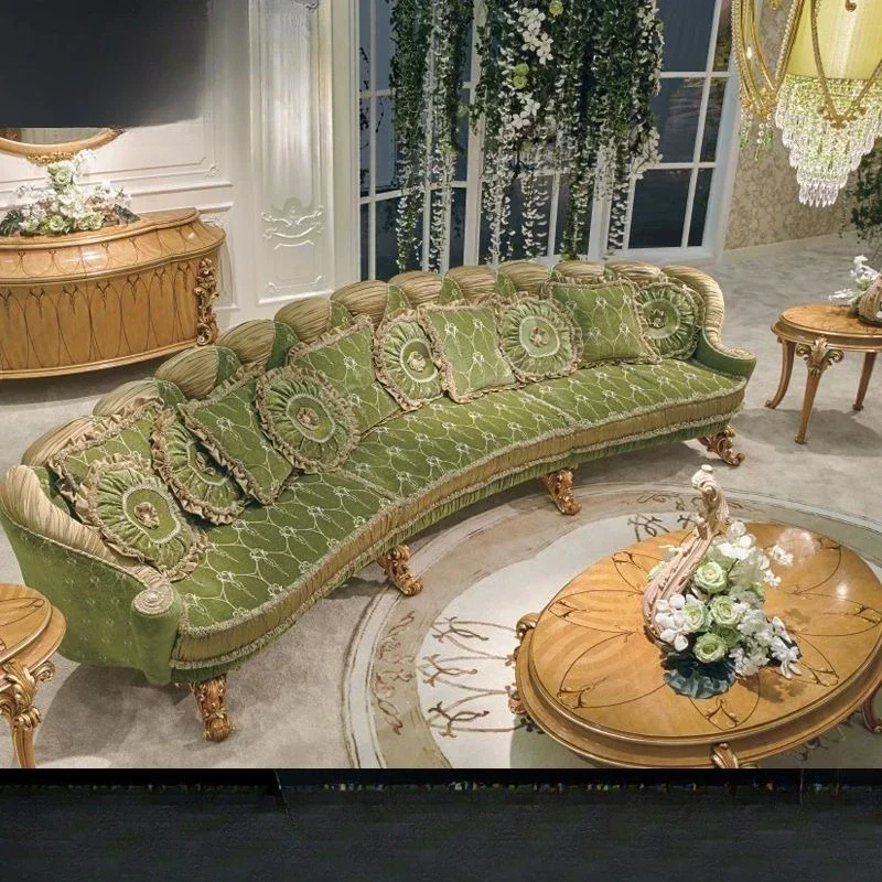 European solid wood sofa, high-end chaise longue chair