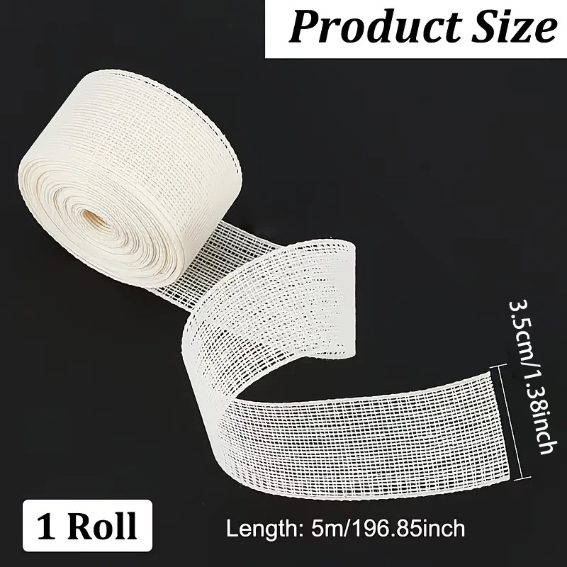 5M / 196.85 Inches Stiff Dense Polyester Fish Bone Boning Strip, Flexible Structural Support Tape for Wedding Dresses & Evening