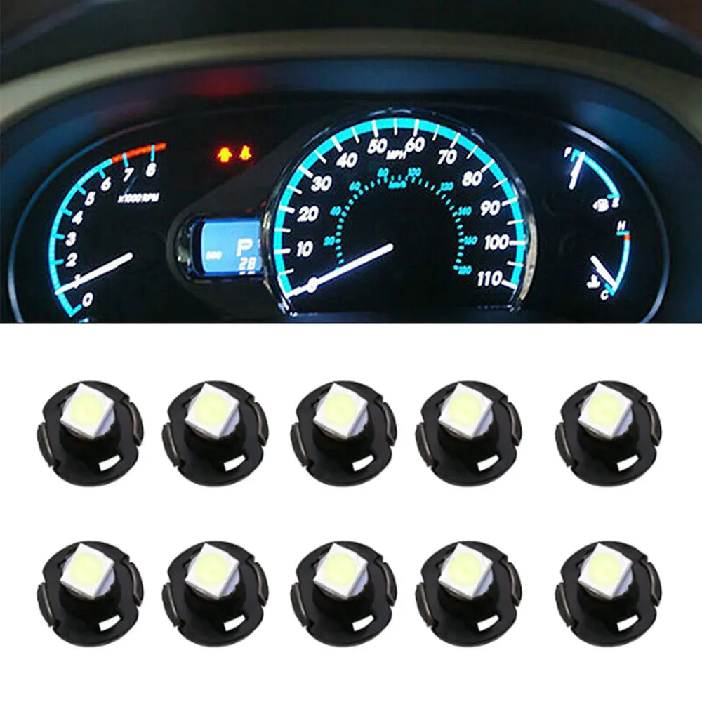 10Pcs Car Interior T3 LED 3528 SMD Car Cluster Gauges Dashboard Lamp Instruments Panel Light Wedge Bulbs Car Lights Accessories