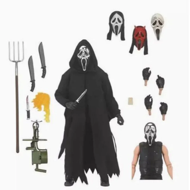 Anime Scream Ghostface figura Neca Ghost Nun figura de acción juguetes de terror muñeca fiesta de Halloween regalo de Navidad para amigos 18cm