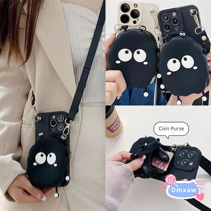 

For Samsung Galaxy S23 FE S23 Ultra Plus S23+ Note 10 Plus M33 M23 M53 Phone Case Cute Black Briquette Wallet Cove
