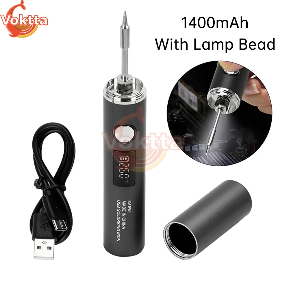 USB Soldering Iron Adjustable Temperature 260-420℃ Electric Soldering Iron Kit 850mAh/1400mAh Battery Solder Welding Iron Tool