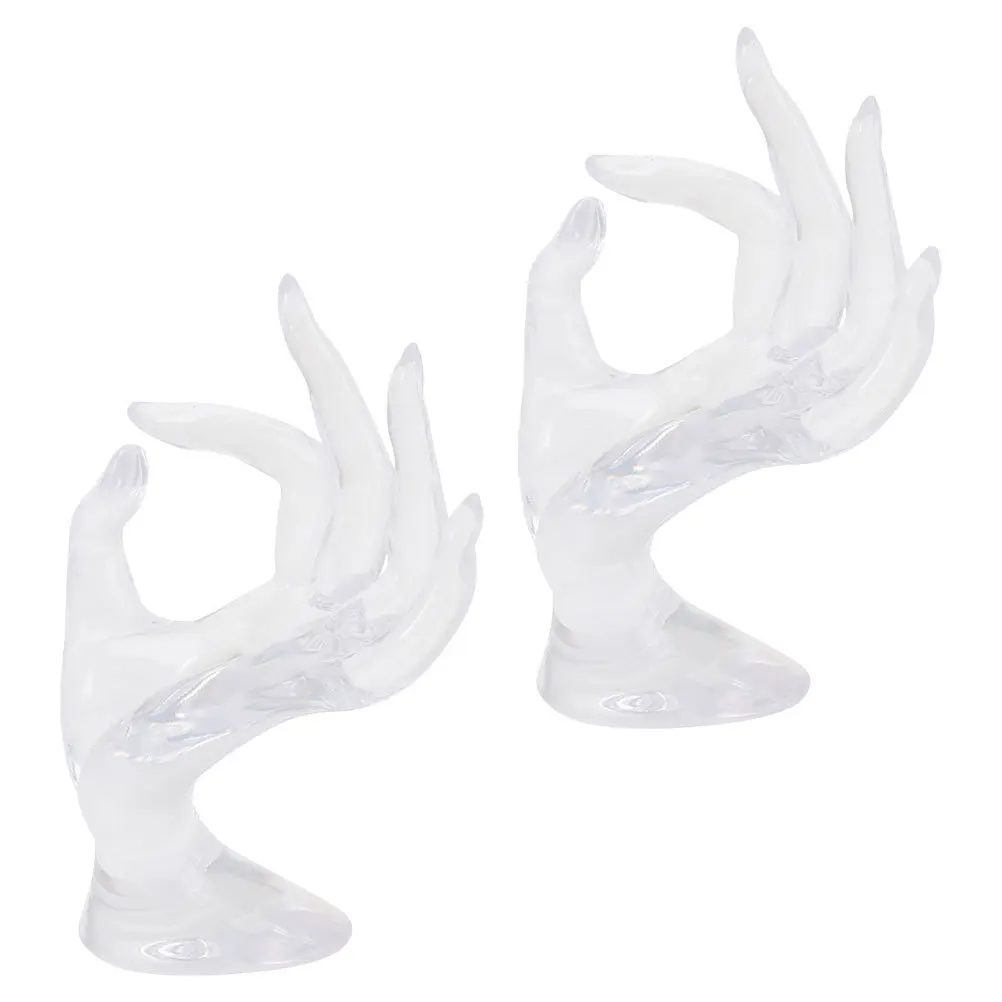 2Pcs Ring Display Racks Plastic High-End Hand Shape Ring Organizer for Retail Store Jewelry Holder Bracelet Display Holder