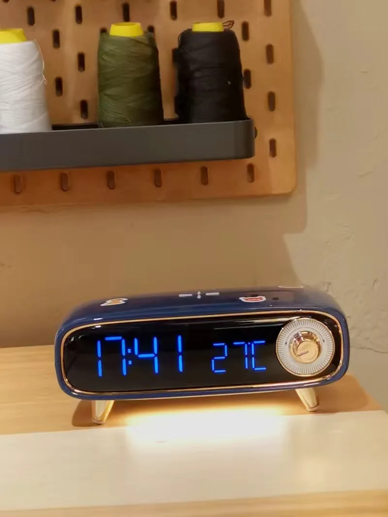 มัลติฟังก์ชั่นบลูทูธ Haut-parleur, ชาร์จรายงาน sans fil, ชาร์จ de chevet six en un, veilleuse, บรรจุ, อุณหภูมิ