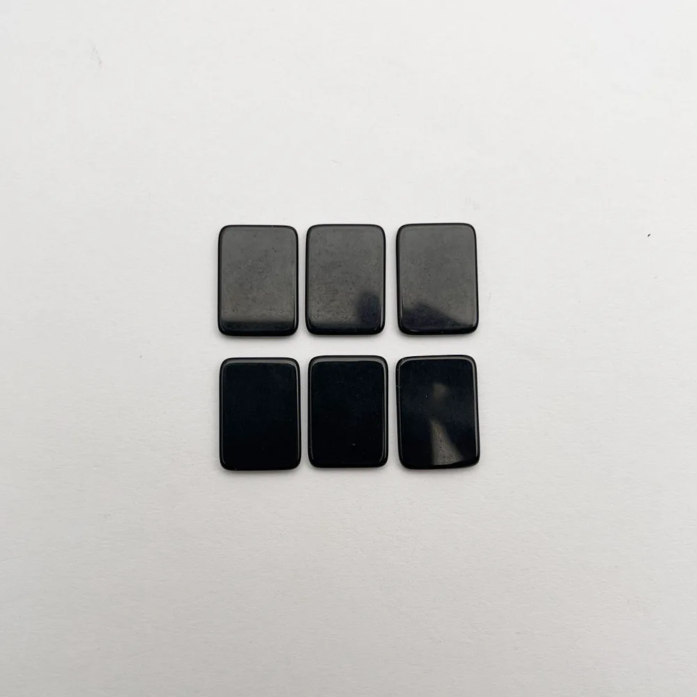 fashion Natural stone Obsidian Double flat bottom square cabochon about 12x17MM 12PCS Ring Earrings necklace diy Accessories