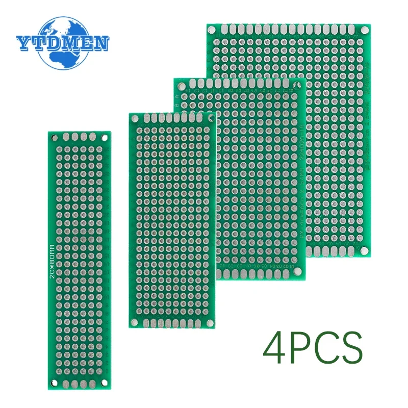 

4PCS/Lot PCB Board Prototype Green Double Sided PCB Diy Electronic Kit 5x7 4x6 3x7 2x8cm Circuit Boards