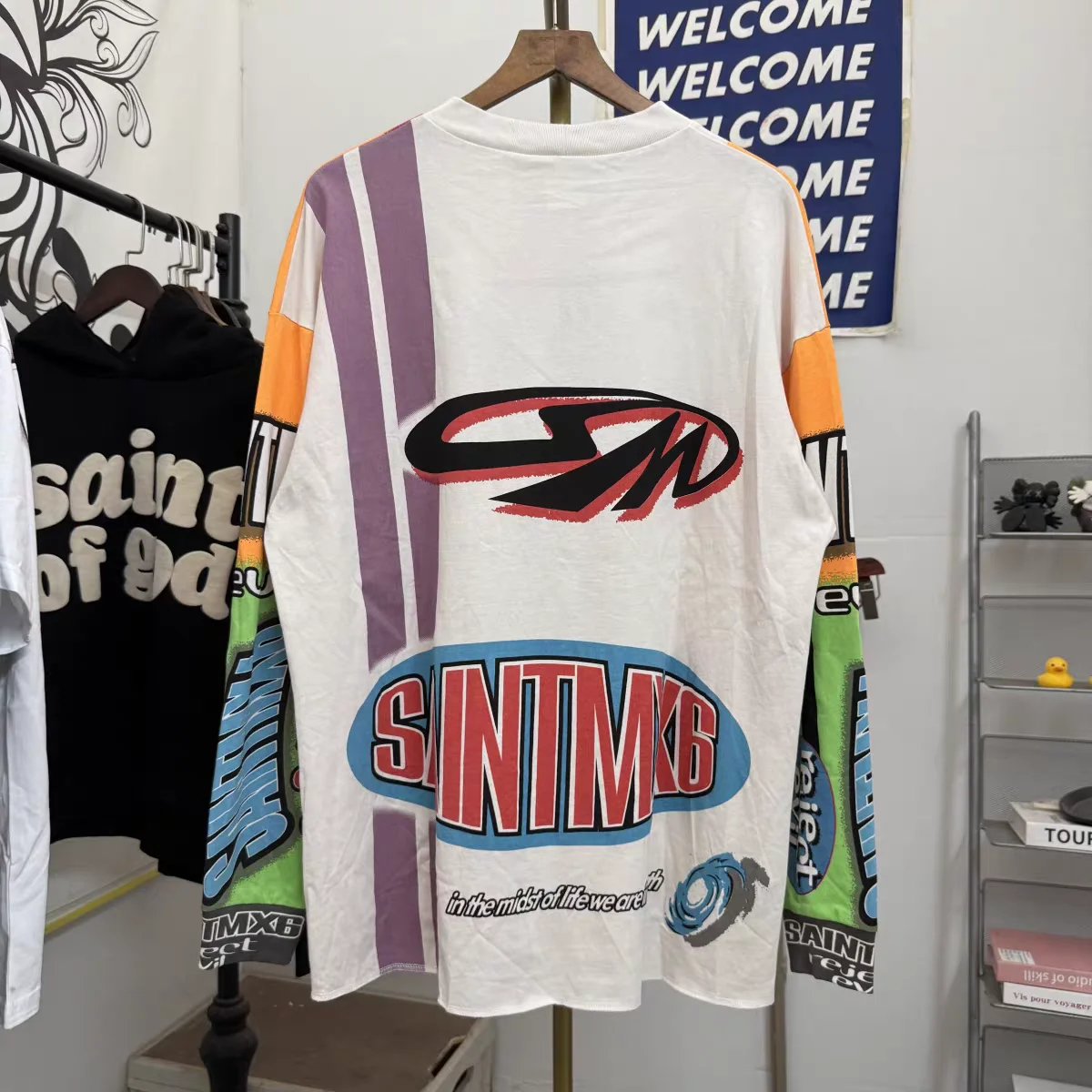 SAINT LS TEE/MOTOCLOSS Motorcycle Retro Long Sleeve T-shirt Men Women T Shirt Top Tees