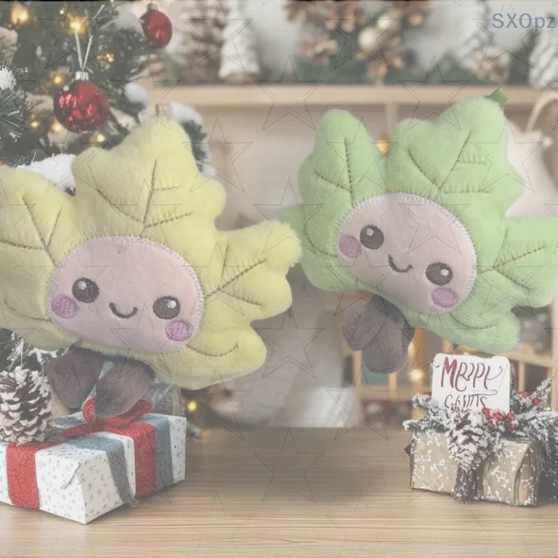 

Single Item Wedding Tote Accessory, Contemporary Sham Maple Leaf, Lovely Fluffy Doll Keyclip, Present for Cohort