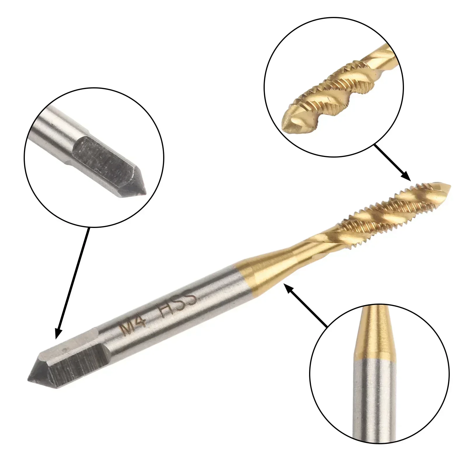 1Pcs/M5/M6/M8 HSS Metric Spiral Thread Tap Drill Hand Tap For Wood/Iron/Aluminum/Thin Stainless Steel Power Tool Parts