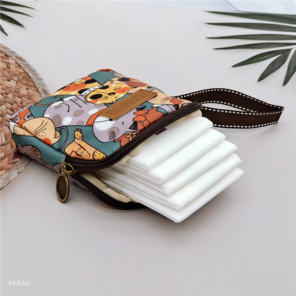 Nette Tampon Lagerung Tasche Frauen Mädchen Serviette Sanitär Pad Beutel Kosmetik Tasche Fall Tragbare Geldbörse Mini Reise Veranstalter – Detail 4