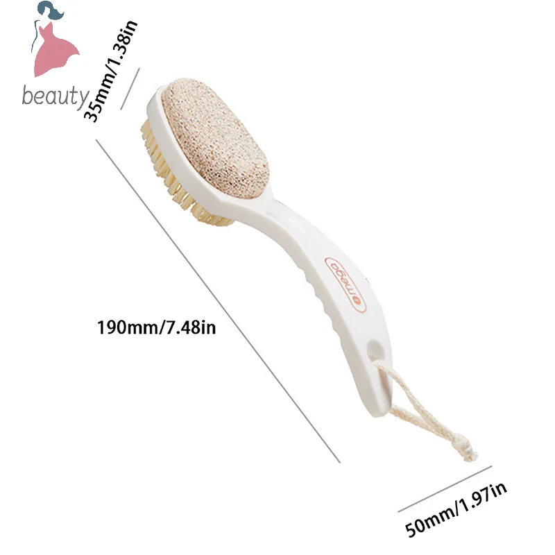 Pumice Stone Foot Brush para Unisex, purificador com alça, pés esfoliantes, removedor de pele morta, escova de massagem, pedicure Tool 2 em 1