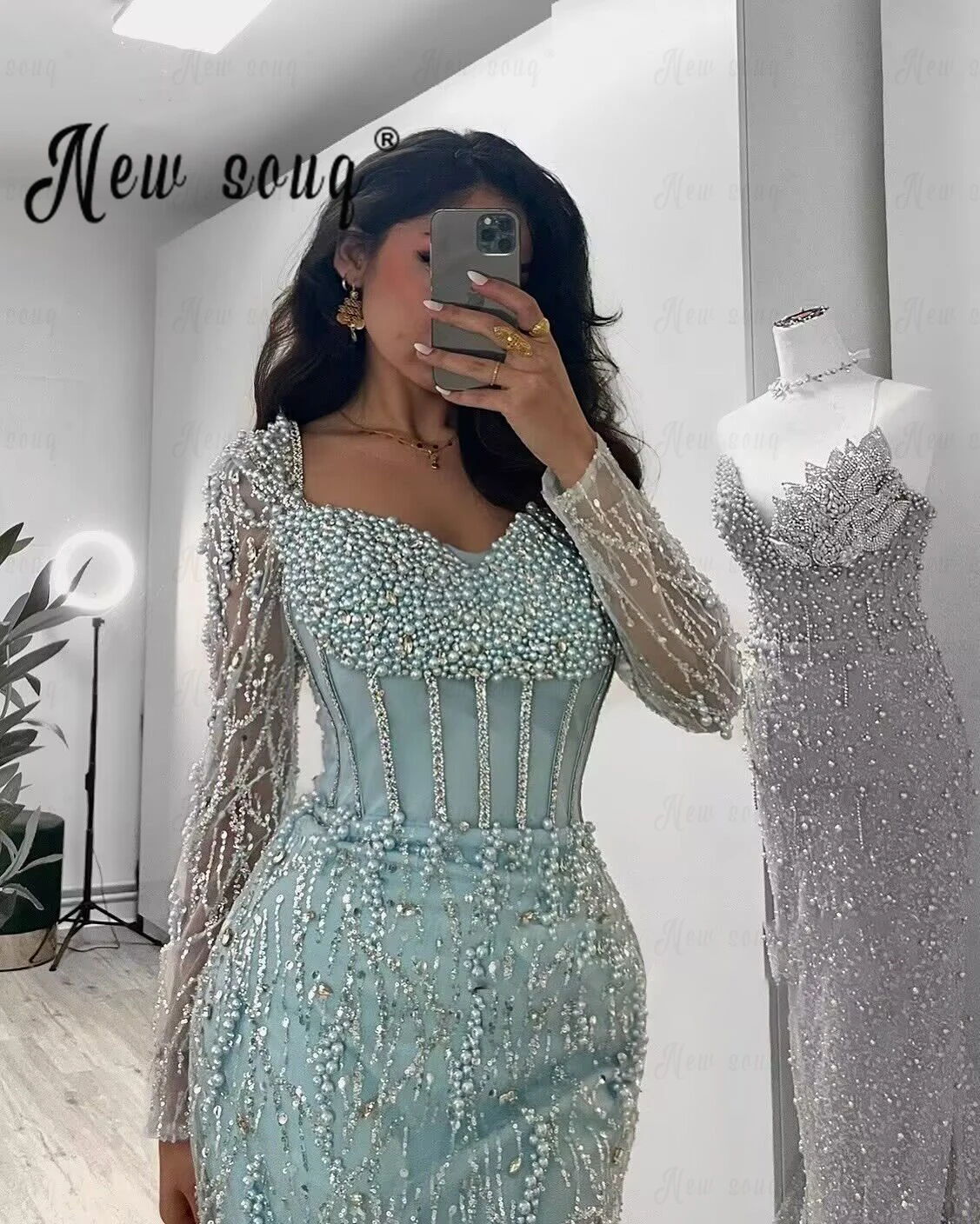 Silver Dress Design: How This Mint Green Pearl-Embellished Gown Became My Perfect Wedding Guest Outfit Silver Dress Design: How This Mint Green Pearl-Embellished Gown Became My Perfect Wedding Guest Outfit