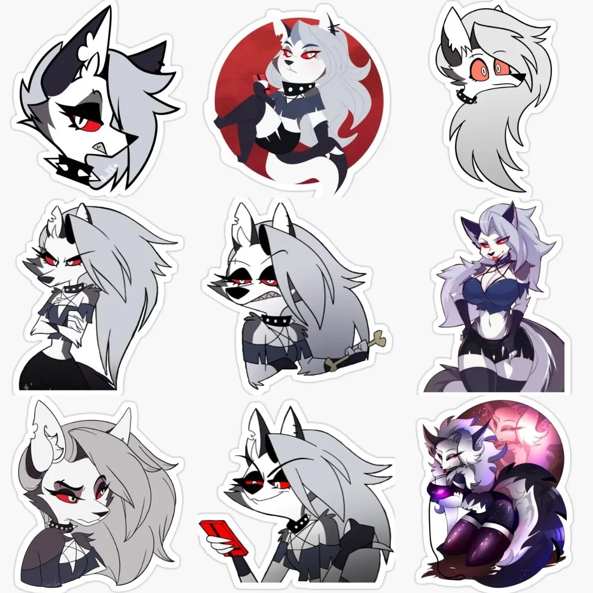 Helluva Furry Wolf Anime Cartoon Stickers for Vinyl Fridge Car Wall Bicycle Window Camper Table Motorcycle Decorate Decal