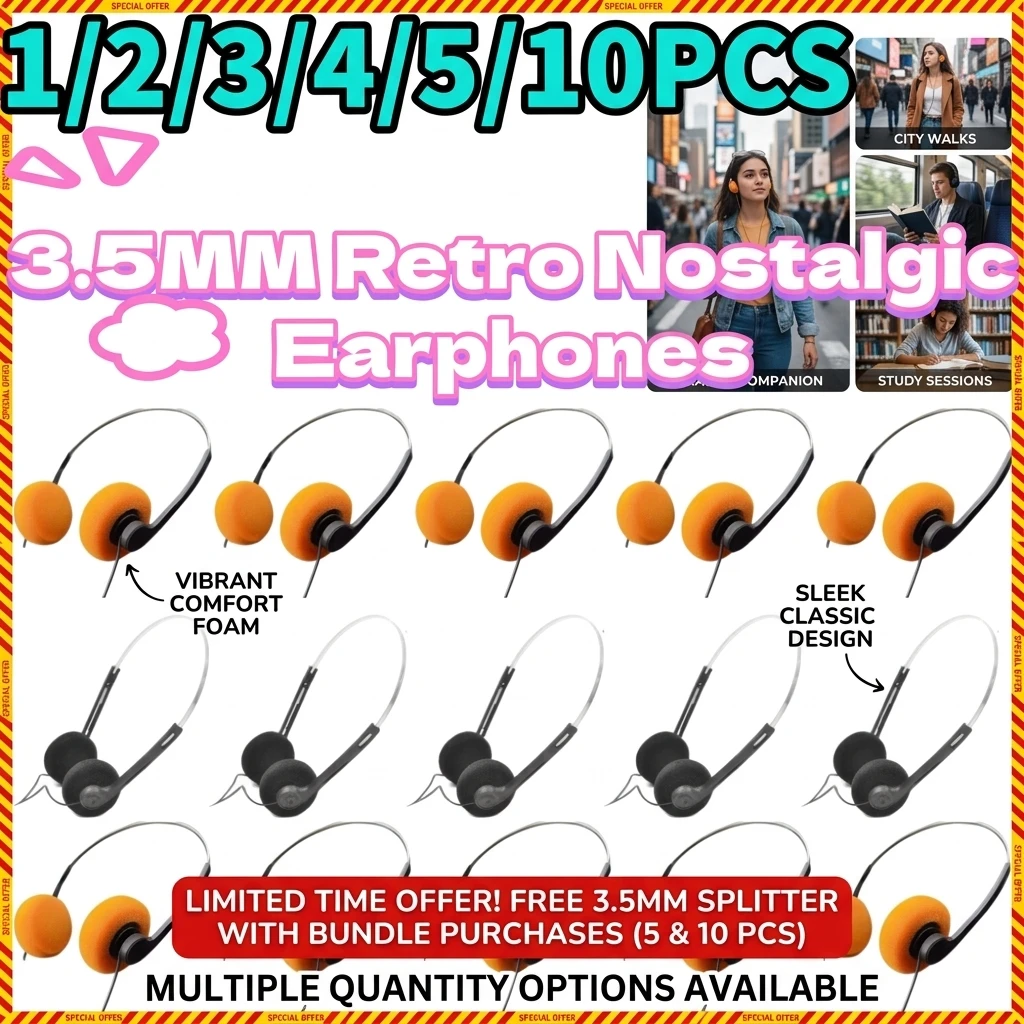 Audio Music Image - 1/2/3/4/5/10 unidades de auriculares con cable,