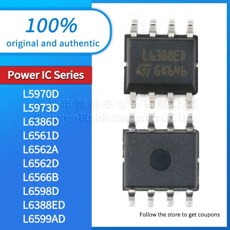 Original genuine L6599AD L6566B L6562D L6562A L6561D L6388ED L6386D L5973D L5970D L6598D AC-DC Controller and Regulator SOP