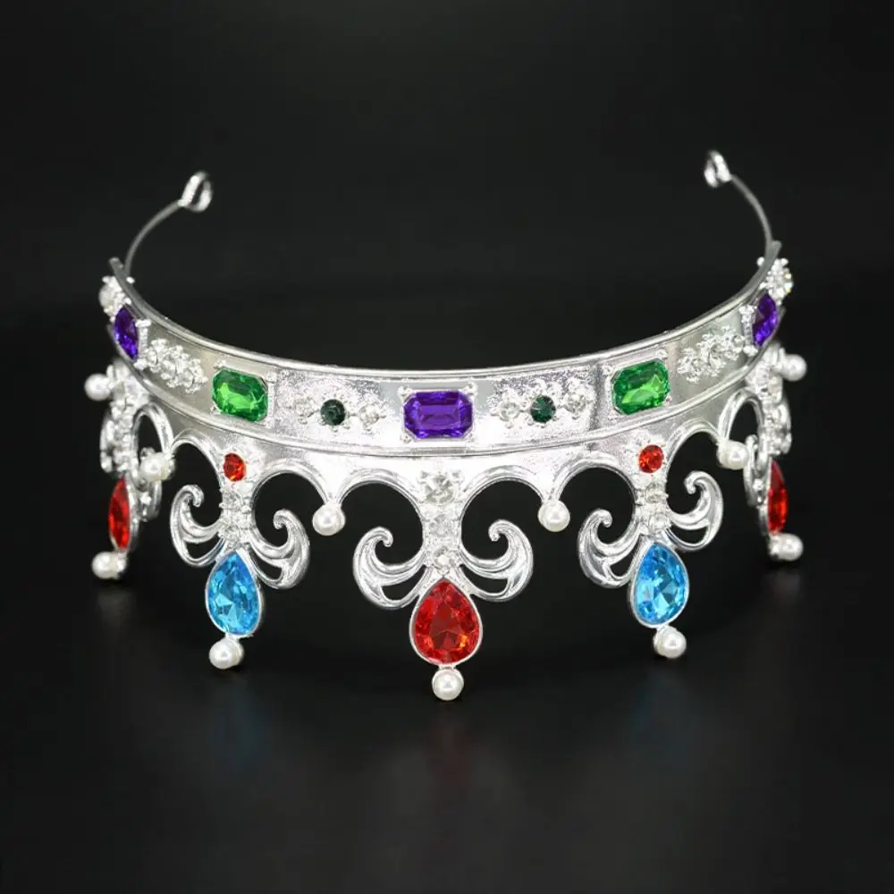 العصرية لامعة الباروك الملكة التيجان الفاخرة خمر سبيكة الأميرة تاج قابل للتعديل المبهر النساء الشعر هوب المرأة رجل #3