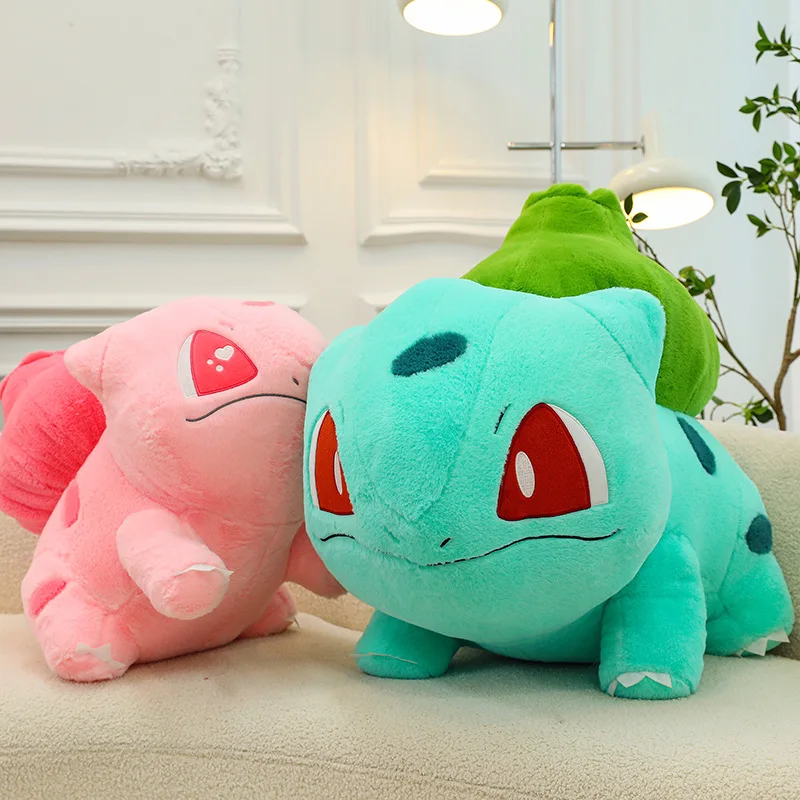 95CM Super Big Kawaii Pokémon Anime Bulbasaur muñeca dibujos animados Rosa peluche suave peluches Animal relleno nuevo regalo de cumpleaños para niños