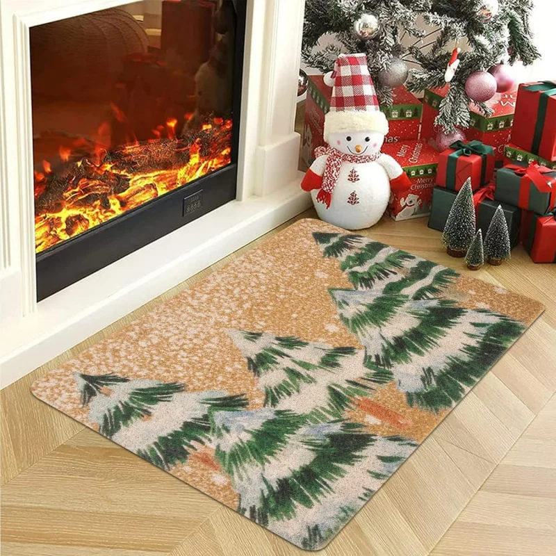 Christmas doormat winter welcome white snowflake floor mat 40X60cm