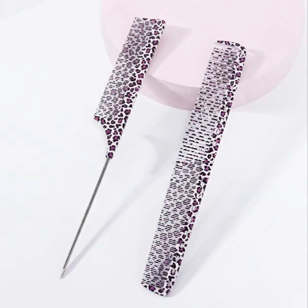 2pcs professional hair comb set, steel needle pointed tail hair comb, sparse tooth hair comb, Special for Real Hair Wigs