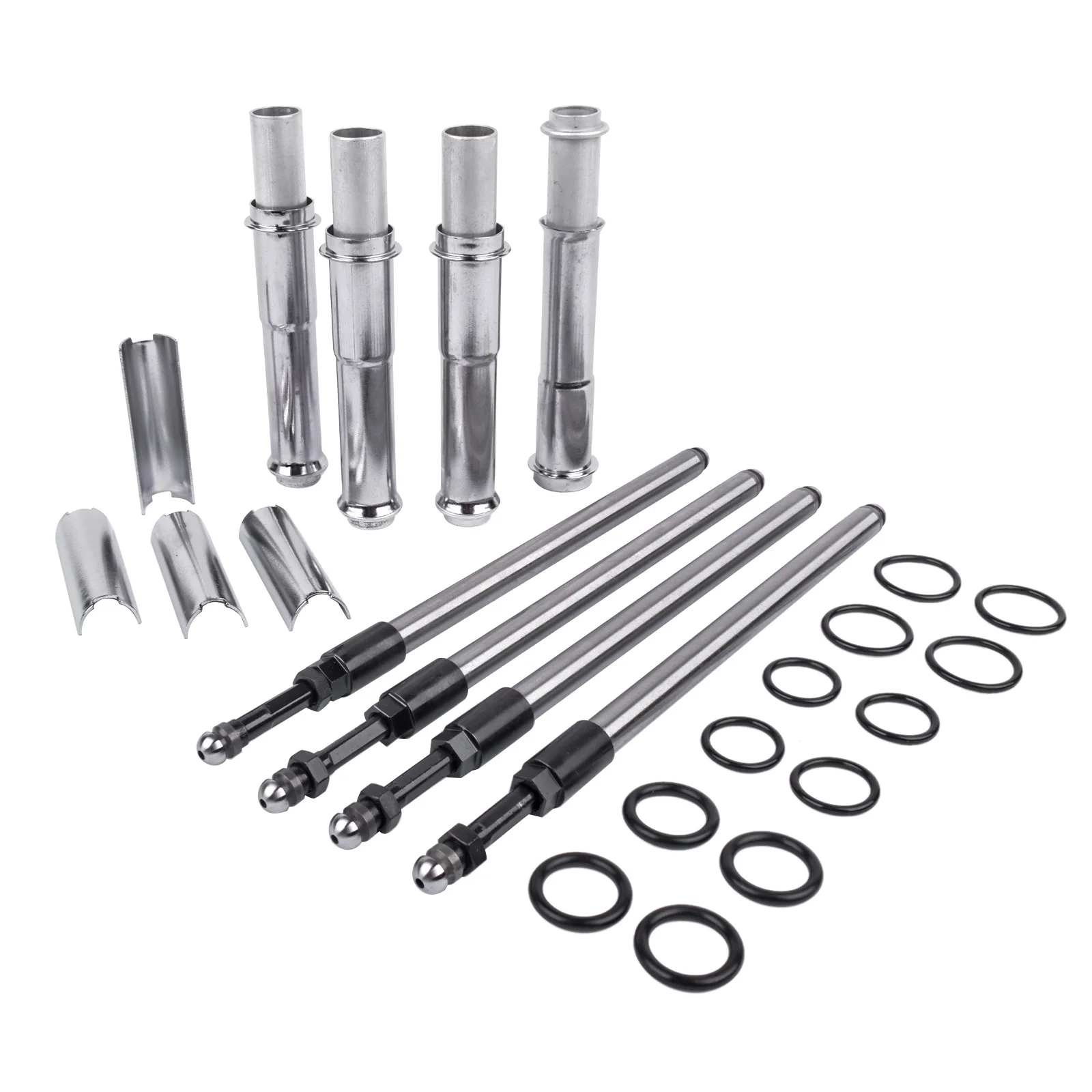 AP02 Adjustable Pushrods Chrome Cover Kit 106-6051 493889 for Harley Twin Cam 1999-2017